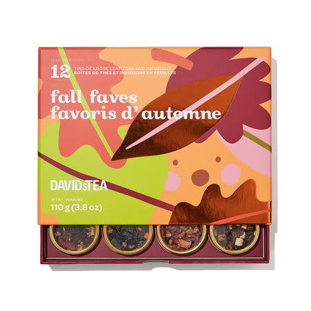 David's Tea Fall Faves 12 Tea Sample box with 12 mini tea flavours