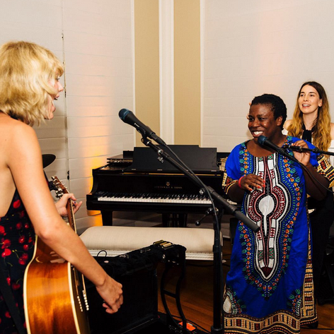 You can’t have that many musicians together and not have some kind of jam session. Enter Taylor with a side of Uzo. (Photo: Instagram)