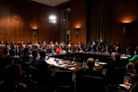 The U.S. Senate Judiciary Committee meets for a hearing to vote for U.S. President Donald Trump's nominee for FBI Director Christopher Wray to be sent to the full Senate for a confirmation vote, on Capitol Hill in Washington, U.S. July 20, 2017. REUTERS/Jonathan Ernst