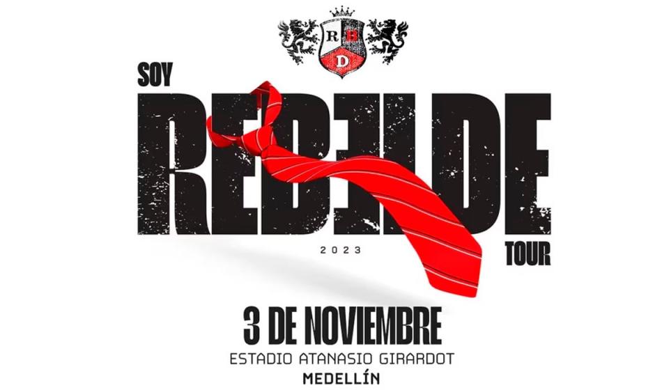 Iniciarán conciertos de RBD en Medellín. Imagen tomada de eTicket.