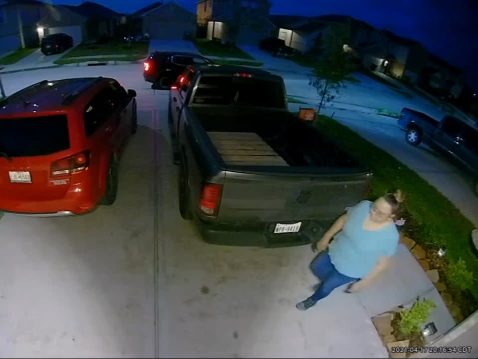 Doorbell camera footage shows Erica Hernandez leaving the home of her sister-in-law the night she was last seen.  (Eldia Hernandez / Ring)