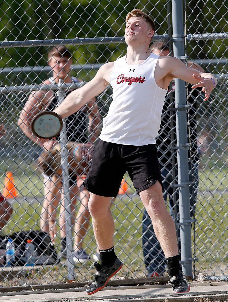 Crestview's Wade brought home the Division III regional championship in the discus on Wednesday.