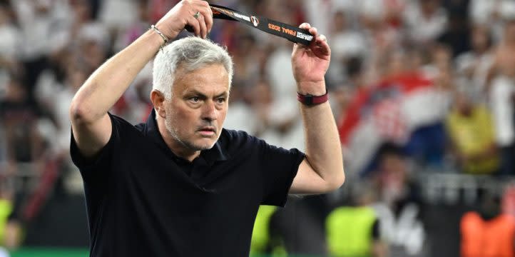 Jose Mourinho Coach (Roma) during the UEFAEuropa League Final match between Sevilla 5-2 (d.c.r.) Roma at Puskas Arena on May 31, 2023 in Budapest, Hungary. Credit: Alamy