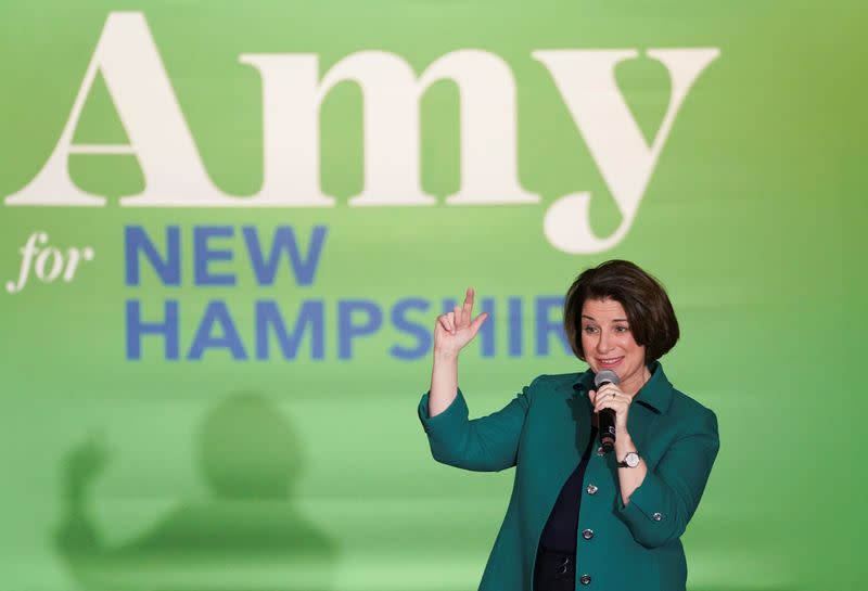 Amy Klobuchar campaigns in Exeter, New Hampshire