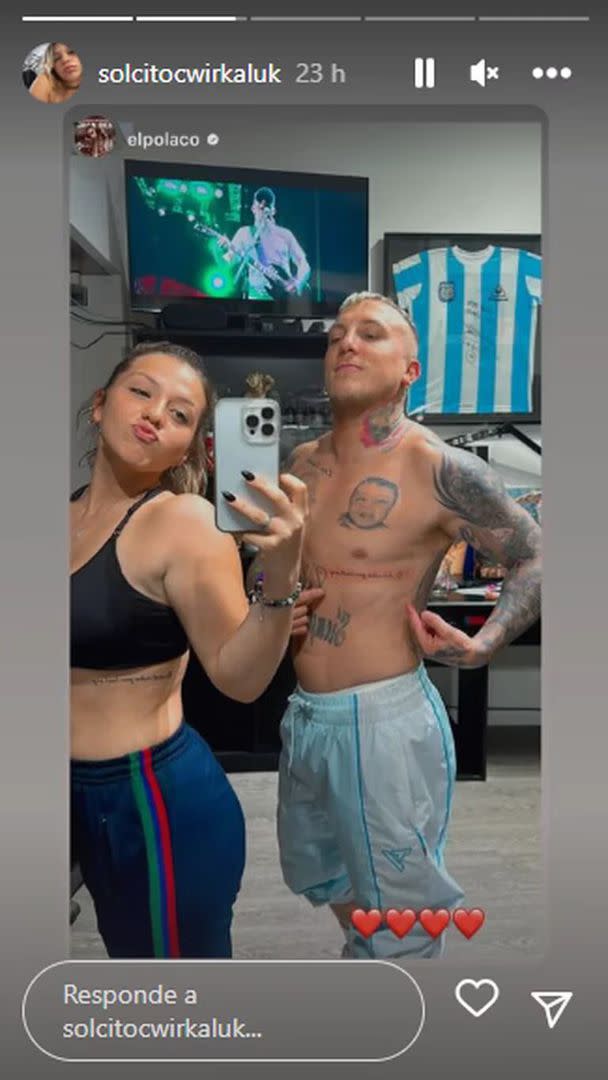 El Polaco y su hija Sol se hicieron el mismo tatuaje en la piel (Foto: captura Instagram/@solcitocwirkaluk)