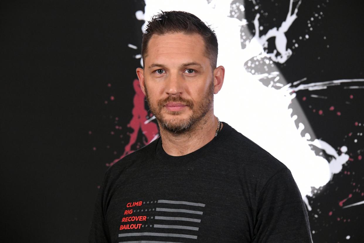 Actor Tom Hardy attends the photo call for Columbia Pictures' "Venom" at Four Seasons Hotel Los Angeles at Beverly Hills on September 27, 2018 in Los Angeles, California.