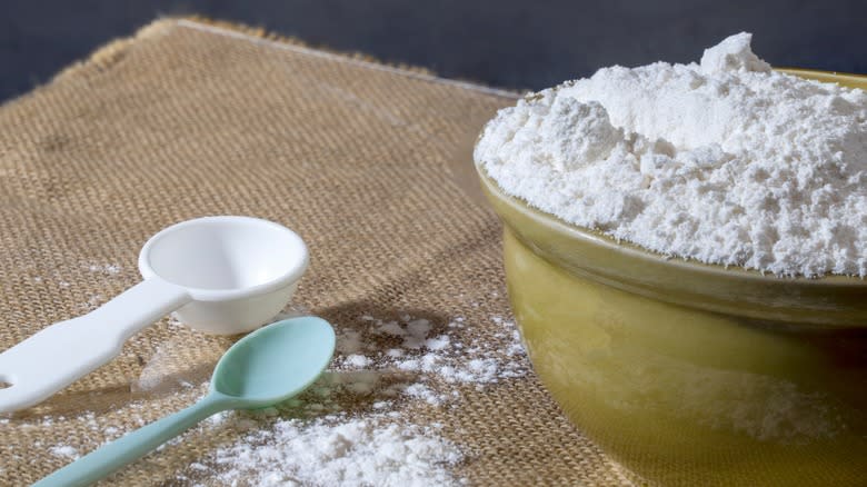 flour in ceramic bowl