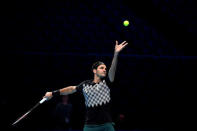 Tennis - ATP World Tour Finals Preview - The O2 Arena, London, Britain - November 10, 2017 Switzerland's Roger Federer during practice Action Images via Reuters/Tony O'Brien