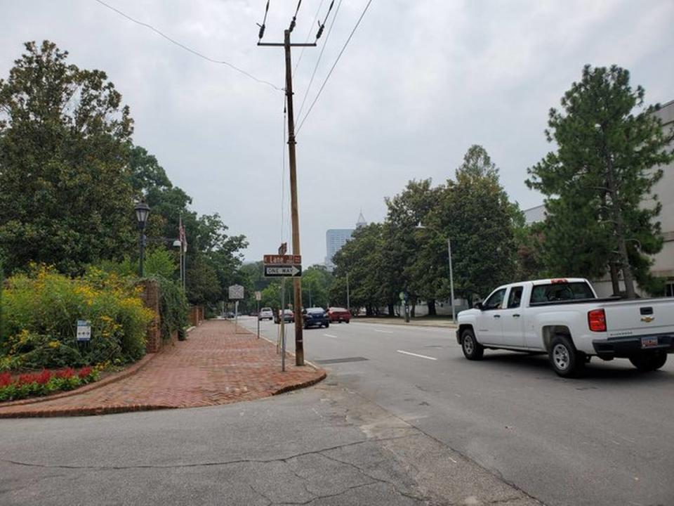 The North Carolina Executive Mansion had barriers in front of it on Blount Street and across the street for about a year. They are now gone, the last of the temporary fencing around downtown government buildings that had been in place since protests in the summer of 2020. Pictured July 20, 2021.