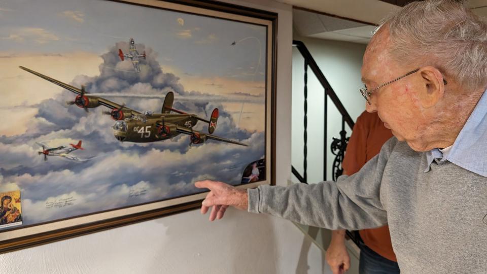 Harold Pressel describes the bomber where he was a gunner in the rear turret at the end of World War II.