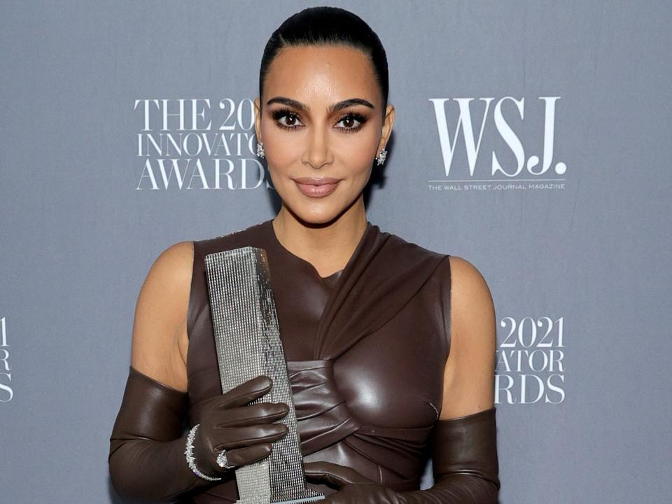 Kim Kardashian accepted a 2021 WSJ. Innovator Award on Monday.