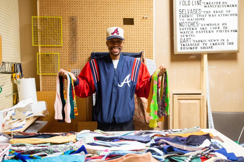 Edward Ravenel is hand making 400 bowties for his nonprofit What Ties Us Together. He has sewn 331 since he began the project in January.