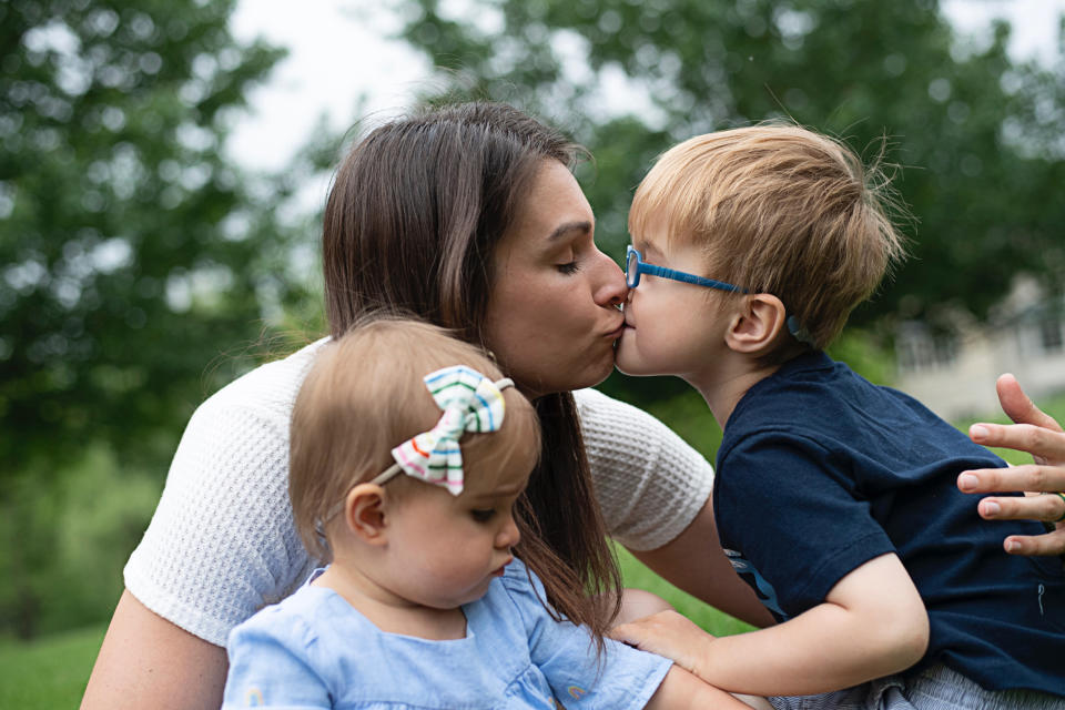 Natalie Connolly felt stunned that she experienced postpartum depression after the birth of her second child because she tried for so long to have her. She's been receiving treatment but realizes she might have to deal with postpartum depression for a long time.  (Courtesy Paula Gabriel)