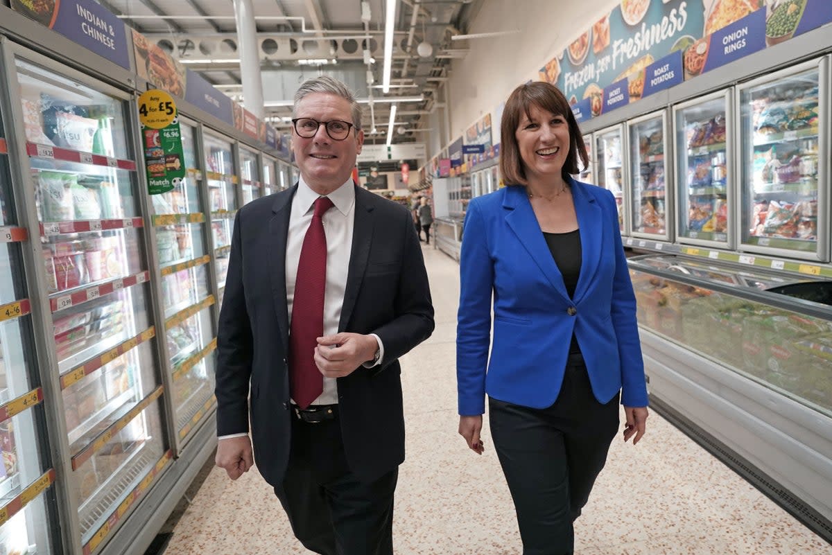 Labour Party leader Sir Keir Starmer and shadow chancellor Rachel Reeves during a visit to Morrisons in Wiltshire on Wednesday - the pair appear to have a different definition on ‘working people' (Stefan Rousseau/PA Wire)