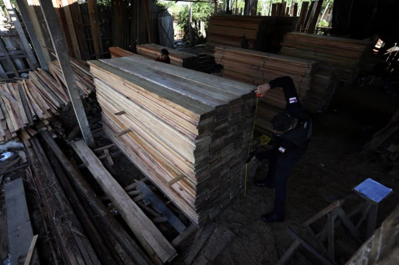 Police operation named Flora Amazonica against illegal sawmills and loggers in Manacapuru near Manaus, Amazonas state