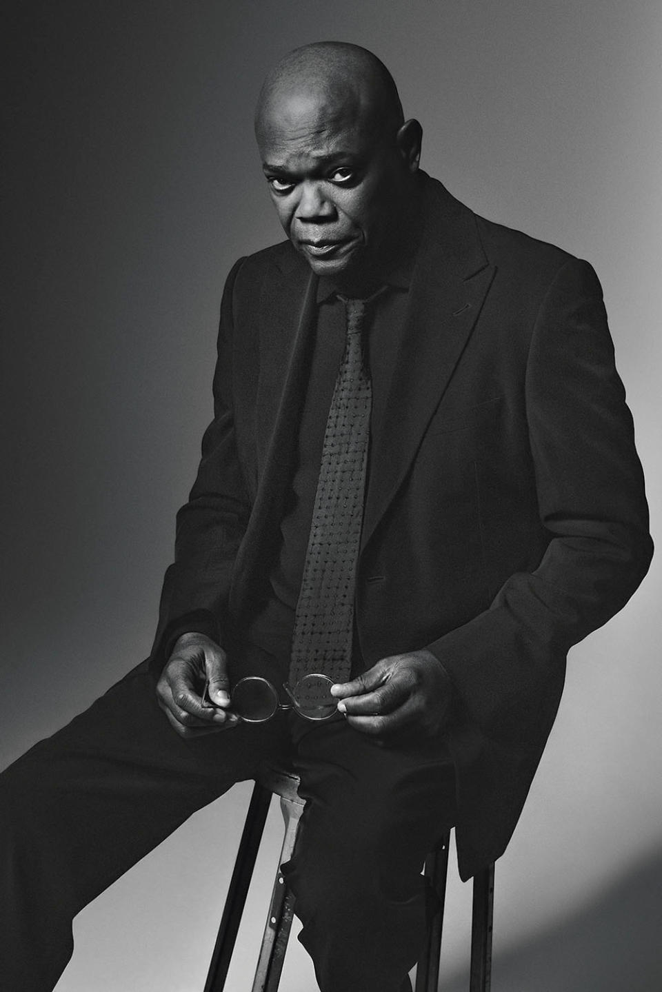 Samuel L. Jackson, when signing his Marvel deal, says he thought, “ ’How long do I got to stay alive to do nine pictures?’ Not knowing they [would] make them in a year and a half.” - Credit: Photographed by Chrisean Rose