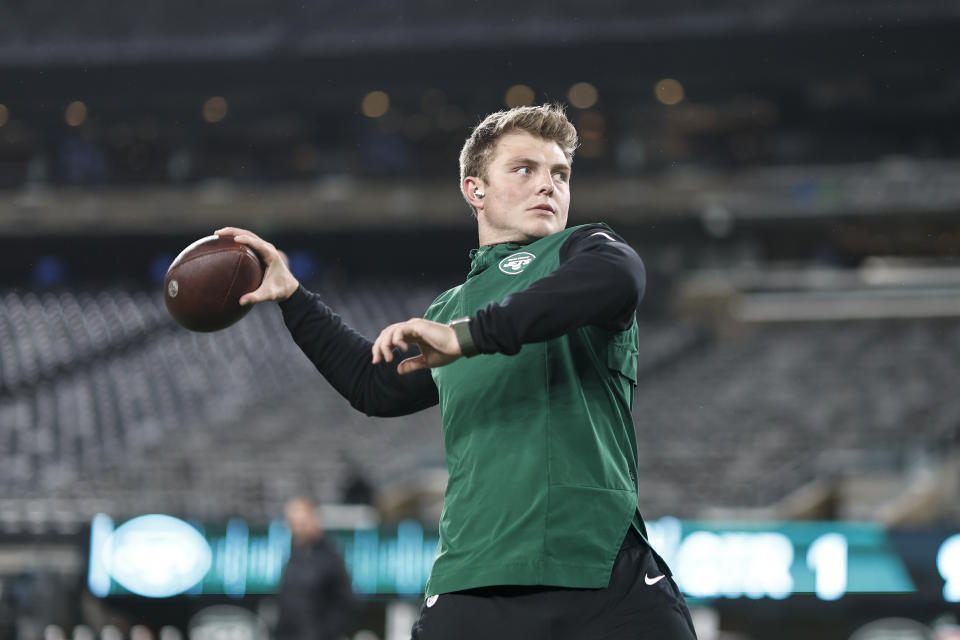 Zach Wilson started nine games in his second season in the NFL. (Photo by Michael Owens/Getty Images)