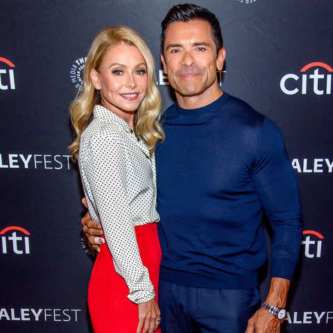 <p>Roy Rochlin/Getty</p> Ripa posted a video montage as a birthday tribute to husband Consuelos on Saturday