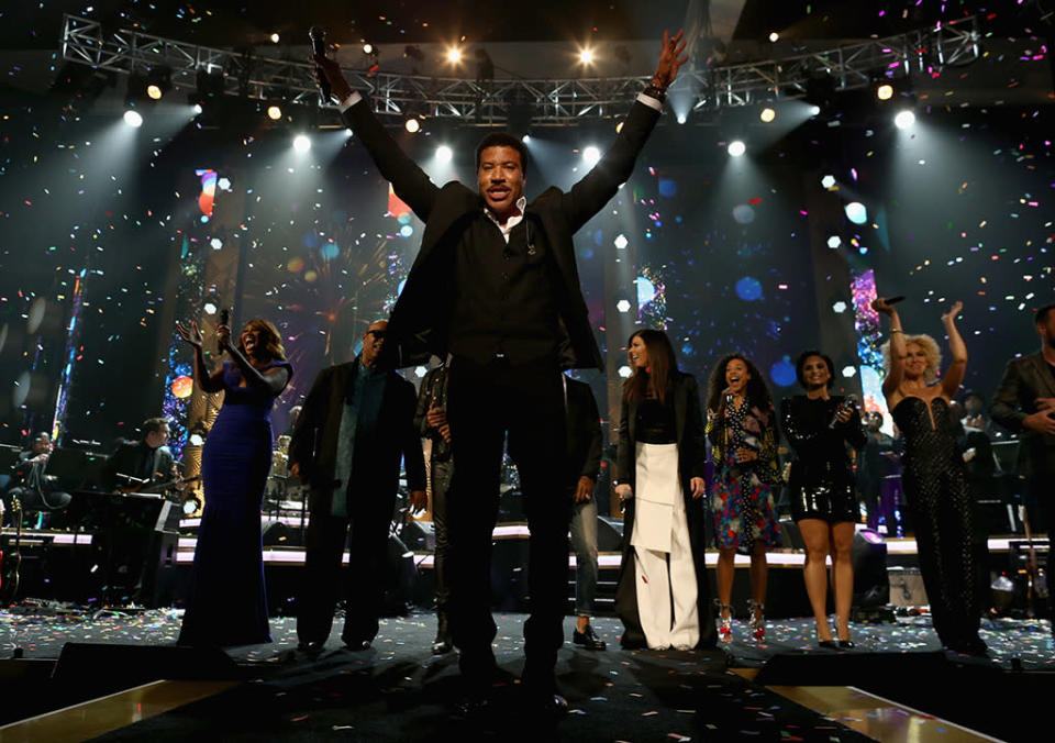 Honoree Lionel Richie performs onstage during the 2016 MusiCares Person of the Year honoring Lionel Richie at the Los Angeles Convention Center on February 13, 2016 in Los Angeles, California. Photo by Larry Busacca/Getty Images for NARAS