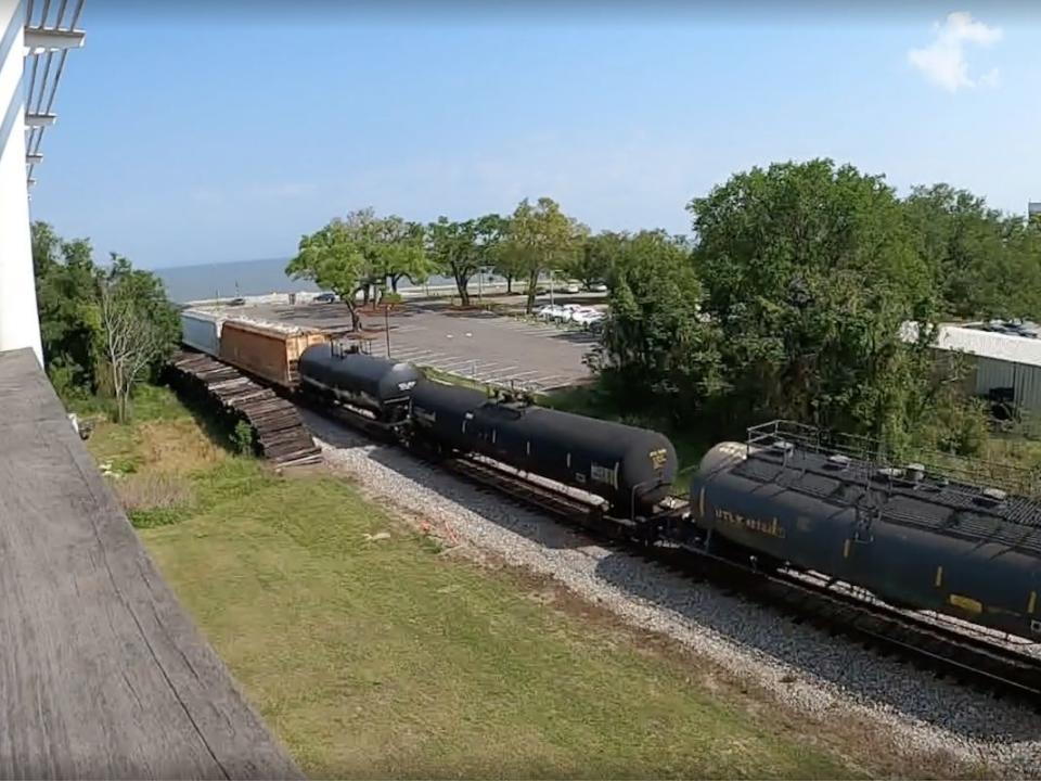 A screenshot of one of the freight trains Amtrak live-streamed on Wednesday.