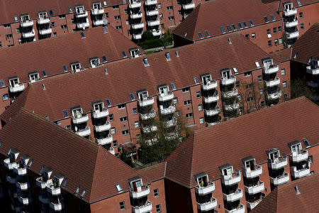 Blocks of houses are seen in Mjolnerparken, a housing estate that features on the Danish government's "Ghetto List", in Copenhagen, Denmark, May 8, 2018. REUTERS/Andrew Kelly