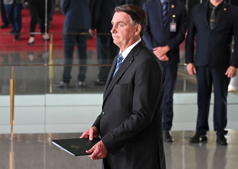 Jair Bolsonaro, al hablar tras el resultado del ballottage. (Photo by EVARISTO SA / AFP)