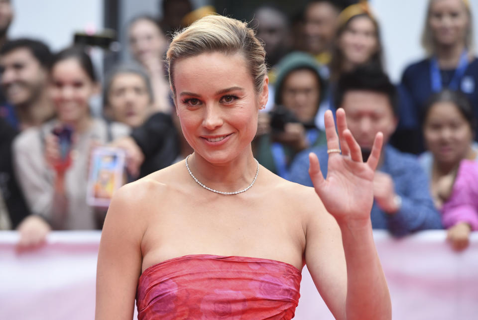 Brie Larson attends the premiere for "Just Mercy" on day two of the Toronto International Film Festival at the Roy Thomson Hall on Friday, Sept. 6, 2019, in Toronto. (Photo by Chris Pizzello/Invision/AP)