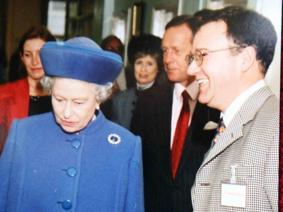 Dr Fisher with the Queen (Rex)