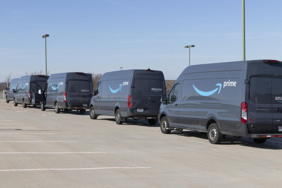 Beavercreek - Circa November 2021: Amazon Prime delivery van. Amazon.com is getting In the delivery business With Prime branded vans.