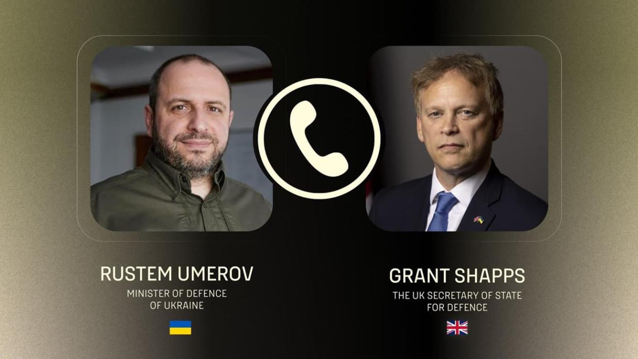 Ukrainian Defence Minister Rustem Umierov and UK counterpart Grant Shapps. Photo: form Umerov's Twitter(Х)