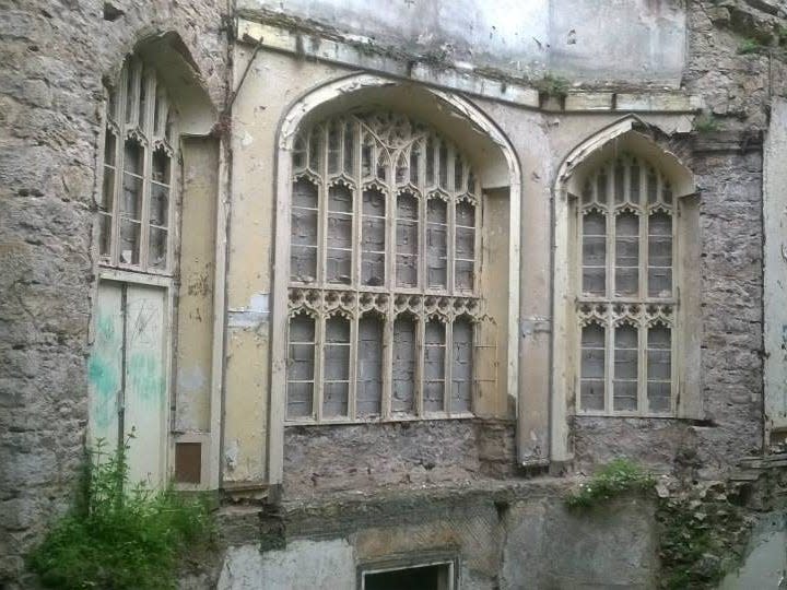 boarded up windows of gwyrch castle