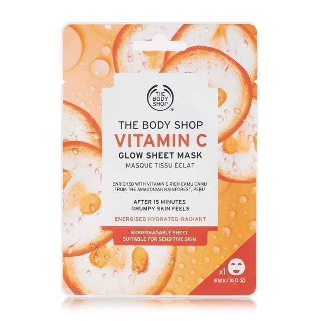 Body Shop Vitamin C Glow Sheet Mask. Image via The Body SHop.