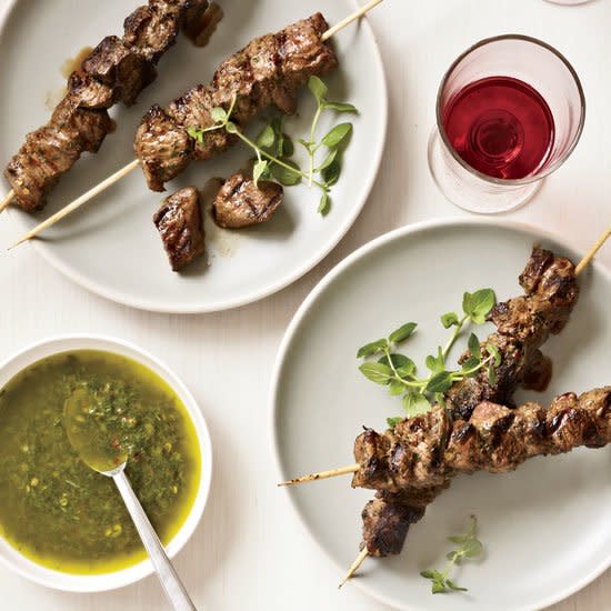 Lamb Skewers with Salsa Verde