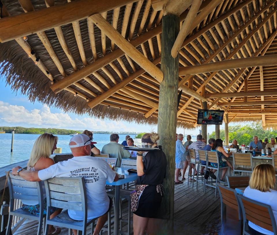 Swordfish Grill in Cortez added a roof over its tiki bar and large patio area overlooking north Sarasota Bay in 2023.