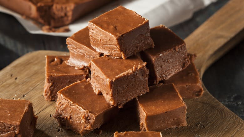 pile of fudge on table