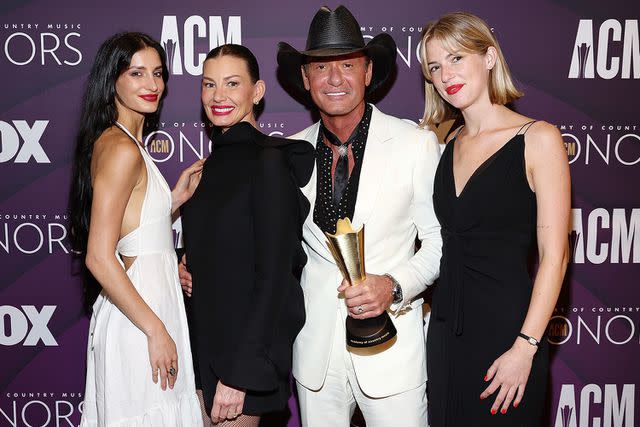 <p>Terry Wyatt/Getty Images for ACM</p> Audrey McGraw, Faith Hill, Tim McGraw and Maggie McGraw at the ACM Honors in August 2023.