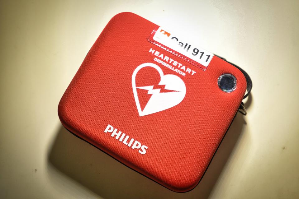 Photo of an AED (Automatic External Defibrillator).