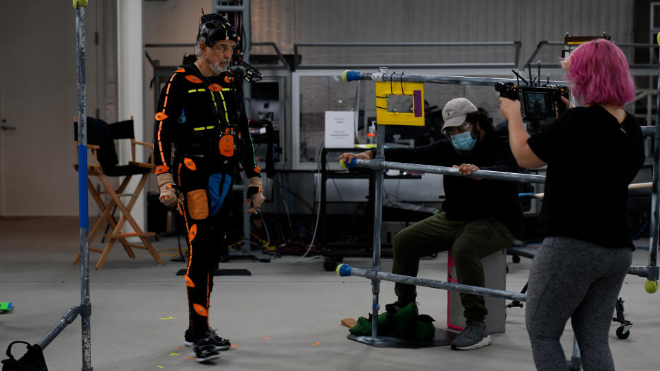 Richard Schiff on the set of “God of War Ragnarök”