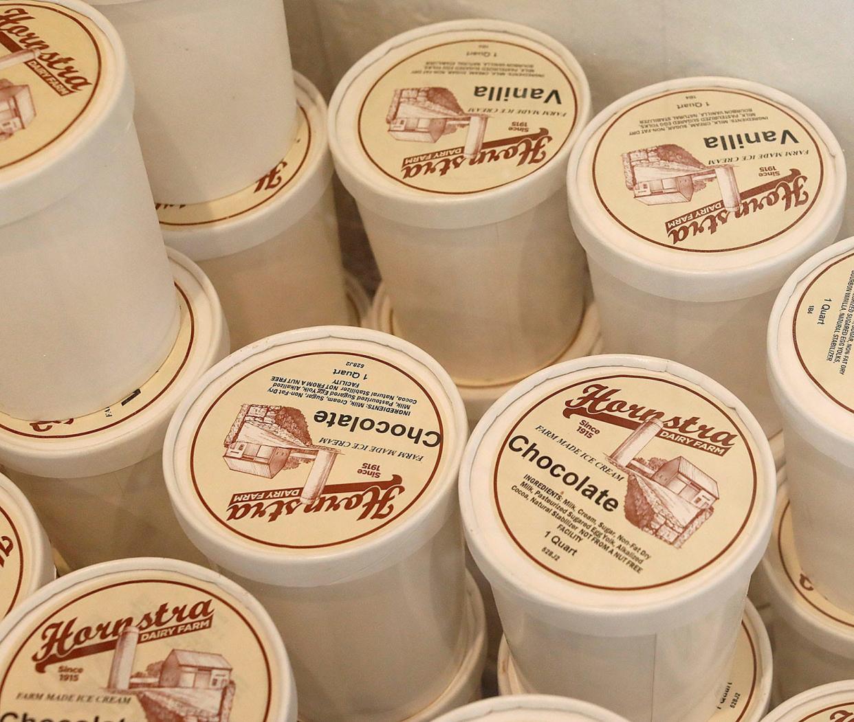 Locally made ice cream is for sale at the new Hornstra Dairy Farm store in Whitman on Tuesday, Nov. 21, 2023.