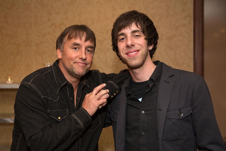 AUSTIN, TX - AUGUST 29:  Director Richard Linklater (L) and Joey Gaydos, Jr. attend the School Of Rock 10-Year cast reception at Omni Downtown on August 29, 2013 in Austin, Texas.  (Photo by Rick Kern/Getty Images)