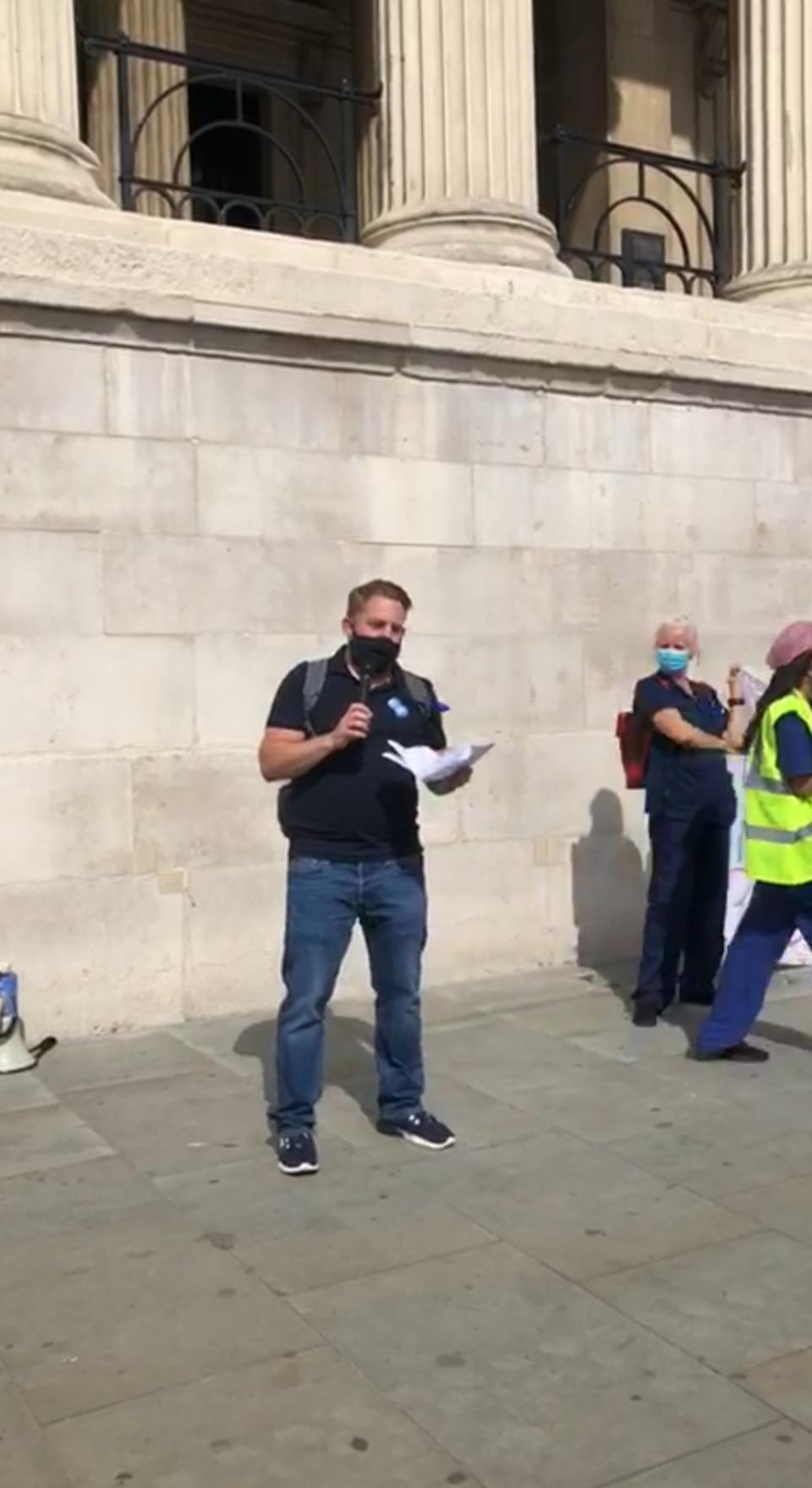 Matt Smith at NHS pay and conditions protest