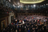 <p>Trump delivers his first State of the Union address in the chamber of the U.S. House of Representatives on Jan. 30 in Washington, D.C. (Photo by Mark Wilson/Getty Images) </p>