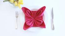 <p>For a more formal affair, transform your cloth napkins into adorable blooms without paying for the real deal. Mix up the linens to create a colorful flower bed right on your table. </p><p><em><a href="https://www.goodhousekeeping.com/home/craft-ideas/videos/a37872/fold-napkins-into-flowers/" rel="nofollow noopener" target="_blank" data-ylk="slk:Get the tutorial »;elm:context_link;itc:0;sec:content-canvas" class="link ">Get the tutorial »</a></em> </p>