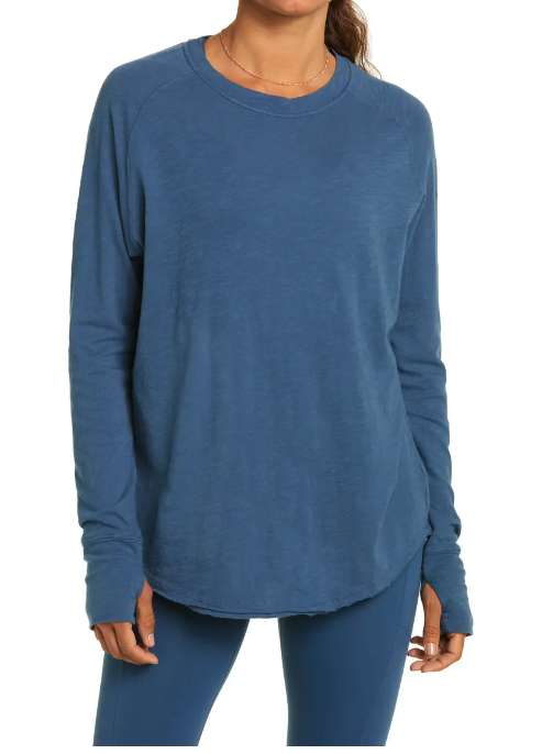 Zella Relaxed Long Sleeve T-Shirt. Image via Nordstrom.