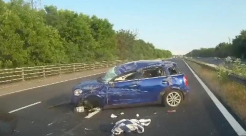 Officers said it was ‘sheer luck’ the driver was not killed or seriously injured. South Wales Police