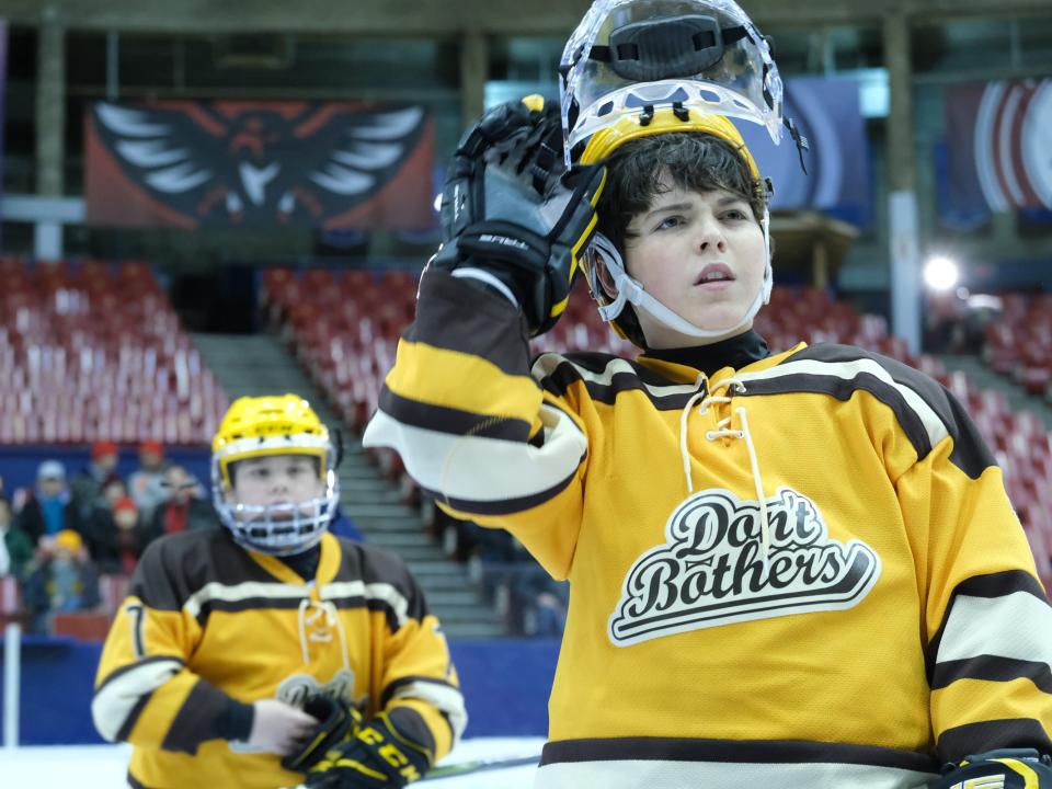 Brady Noon in a still from "The Mighty Ducks: Game Changers"