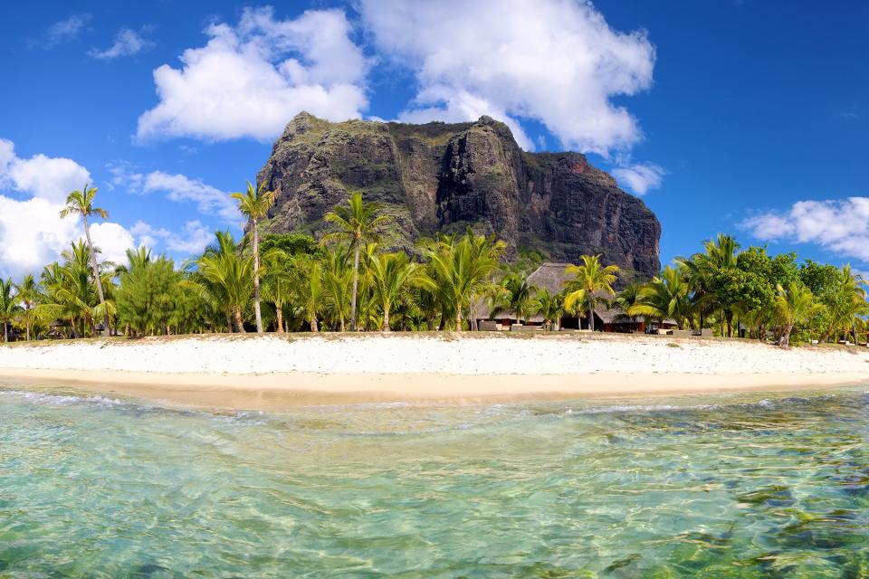 Mauritius Island panorama with Le Morne Brabant mount