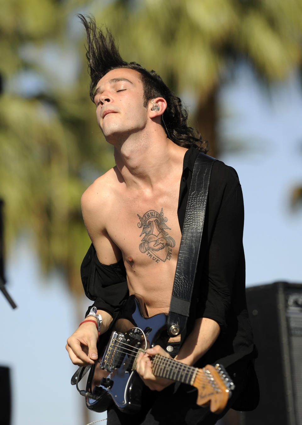 Matthew Healy of The 1975 at the 2014 Coachella Music and Arts Festival. (Photo by Chris Pizzello/Invision/AP)