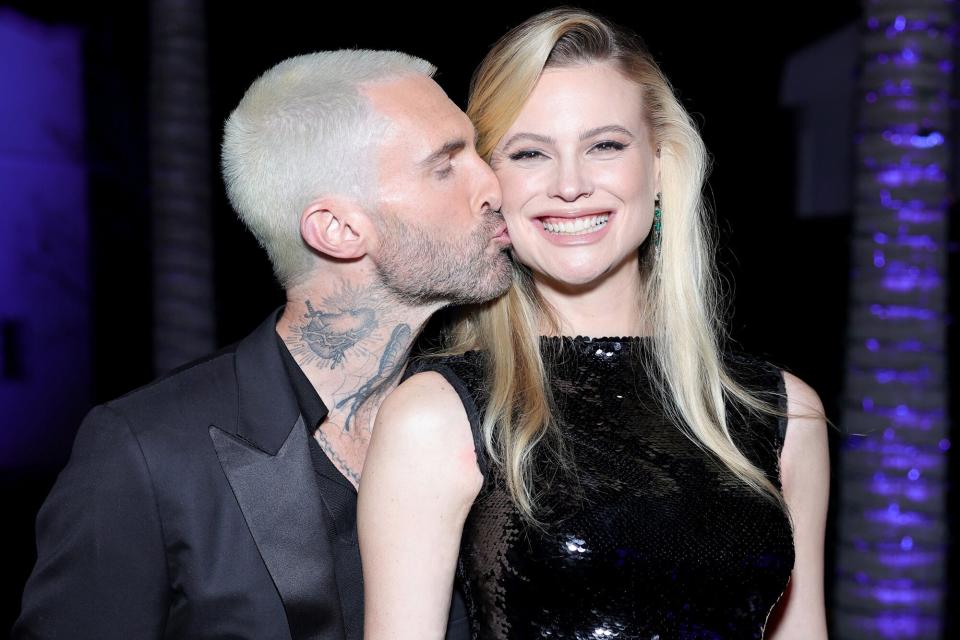 Adam Levine and Behati Prinsloo attend the 2023 Vanity Fair Oscar Party Hosted By Radhika Jones at Wallis Annenberg Center for the Performing Arts on March 12, 2023 in Beverly Hills, California.