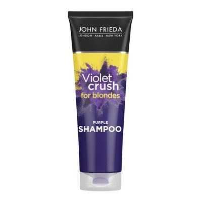 <p><a href="https://go.redirectingat.com?id=74968X1596630&url=https%3A%2F%2Fwww.target.com%2Fp%2Fjohn-frieda-violet-crush-purple-shampoo-8-3-fl-oz%2F-%2FA-76150407&sref=https%3A%2F%2F" rel="nofollow noopener" target="_blank" data-ylk="slk:Shop Now;elm:context_link;itc:0;sec:content-canvas" class="link ">Shop Now</a></p><p>Violet Crush for Blondes Purple Shampoo</p><p>target.com</p><p>$9.99</p><span class="copyright">target.com</span>